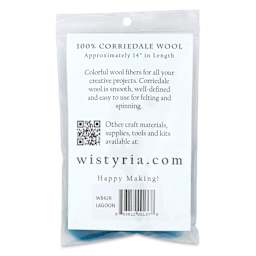Wistyria Editions 100% Wool Roving - Lagoon, 14" - front of packaging