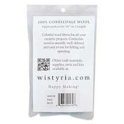 Wistyria Editions 100% Wool Roving - Pale Blue, 14" - back of packaging