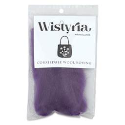Wistyria Editions 100% Wool Roving - Purple, 14" - front of packaging
