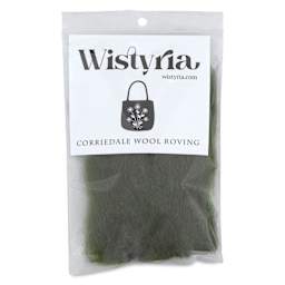 Wistyria Editions 100% Wool Roving - Forest Green, 14" - front of packaging