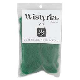 Wistyria Editions 100% Wool Roving - Moss, 14" - front of packaging