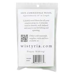 Wistyria Editions 100% Wool Roving - Mint, 14" - back of product
