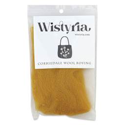 Wistyria Editions 100% Wool Roving - Butterscotch, 14" - front of packaging