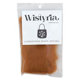 Wistyria Editions 100% Wool Roving - Toffee, 14" - front of packaging