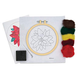 Design Works Needle Felting Kit - Poinsettia contents