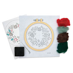 Design Works Needle Felting Kit - Wreath contents
