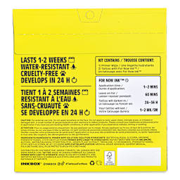 Inkbox Semi-Permanent Tattoos - Flutter, 1" x 1", back of packaging