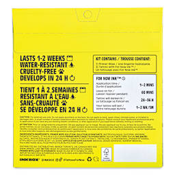 Inkbox Semi-Permanent Tattoos - Bebo, 1" x 1", back of packaging