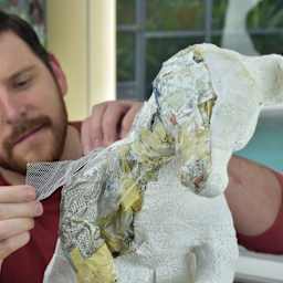 Activa Activ-Wire Mesh Sculptural & Modeling Wire Mesh - Small Weave, 12" x 24" (being applied to a sculpture)