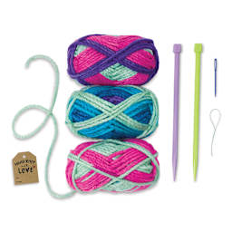Creativity for Kids Learn to Knit Pocket Scarf Kit (Kit contents)