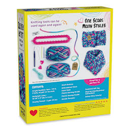 Creativity for Kids Quick Knit Button Scarf Kit (Back of packaging)