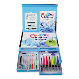 SpiceBox Creative Lettering for Young Artists Kit - Open package showing contents
