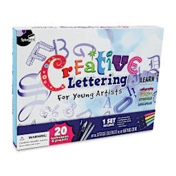 SpiceBox Creative Lettering for Young Artists Kit - Angled view of Front of package
