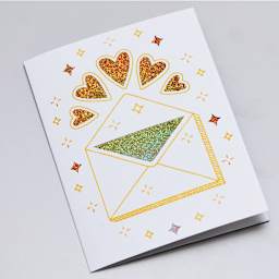 Cricut Joy Cutaway Cards, Inserts, and Envelopes (Finished card with hearts)