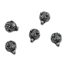 John Bead Antique Stainless Steel Beads - Wolf Head 1, 11 x 14 mm, Pkg of 5, from above