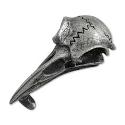 John Bead Antique Stainless Steel Bead - Bird Skull, 47 x 21 mm, facing sideways