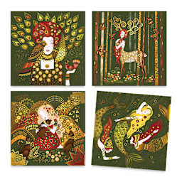Djeco Inspired By Golden Goddesses Scratch Cards Kit (Four metal scratch cards)