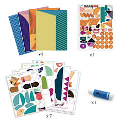 Djeco Inspired By Square Heads Collage and Stickers Kit