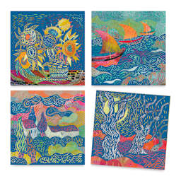 Djeco Inspired By the South Scratch Cards Kit (Four finished scratch cards)