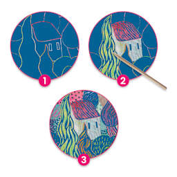 Djeco Inspired By the South Scratch Cards Kit (Step-by-step scratching of scratch card)