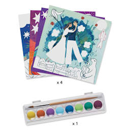 Djeco Inspired By In A Dream Gouache Workshop Kit contents