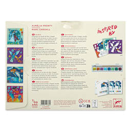 Djeco Inspired By In A Dream Gouache Workshop Kit back of packaging