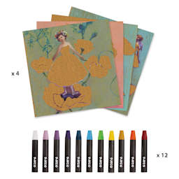 Djeco Inspired By The Ballerina Wax Crayons Kit contents
