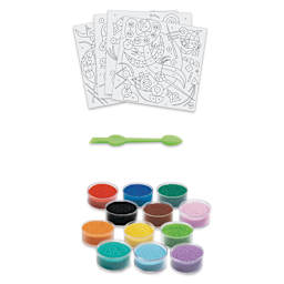 Djeco Inspired By Abstract Colored Sands Kit contents