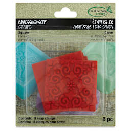 Life of the Party Embossing Soap Stamps - Square, Pkg of 8, front of the packaging