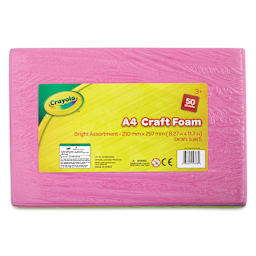 Crayola Craft Foam Sheets, Pkg of 50 (front of packaging) 