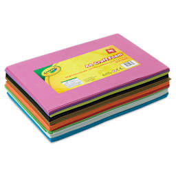 Crayola Craft Foam Sheets, Pkg of 50 (front of packaging, angled view)