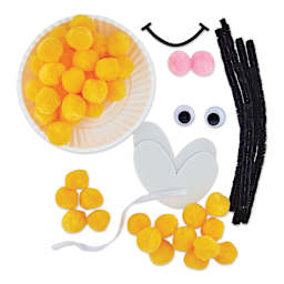 Creativity Street Pom Pon Animal Plate Kit - Bee (kit contents)