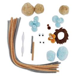 Creativity Street Pom Pon Animal Kit - Elephant and Lion, Set of 2 (kit contents)