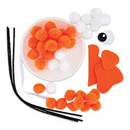 Creativity Street Pom Pon Animal Plate Kit - Clownfish (kit contents)