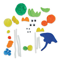 Creativity Street Pom Pon Animal Kit - Ocean Animals, Set of 4 (kit contents)