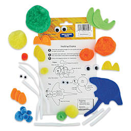 Creativity Street Pom Pon Animal Kit - Ocean Animals, Set of 4 (kit contents and instructions)