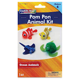 Creativity Street Pom Pon Animal Kit - Ocean Animals, Set of 4 (front of packaging)