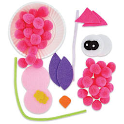 Creativity Street Pom Pon Animal Plate Kit - Owl (kit contents)