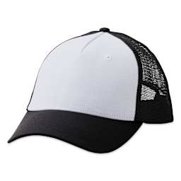 Cricut Hat Blanks - Trucker Hat, Black and White, Pkg of 3 (front of hat)