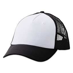 Cricut Hat Blanks - Trucker Hat, Black and White, Pkg of 12 (front of hat)