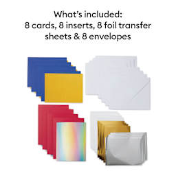Cricut Joy Foil Transfer Cards, Inserts, and Envelopes - Celebrate, A2, Pkg of 8 (set contents)