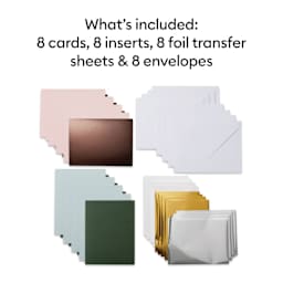 Cricut Joy Foil Transfer Cards, Inserts, and Envelopes - Forest Grove, A2, Pkg of 8 (set contents)