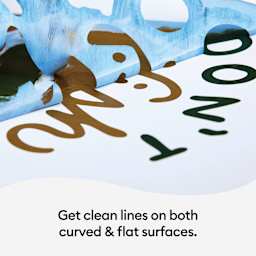 Cricut Flexible Stencil Film will work on flat or curved surfaces.
