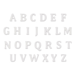 Craft Medley Mini Wood Letter Set - White, Pkg of 104 (alphabet, four included with storage box)