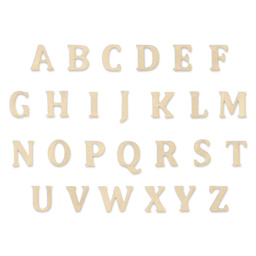 Craft Medley Mini Wood Letter Set - Natural, Pkg of 104 (alphabet, four included with storage box)