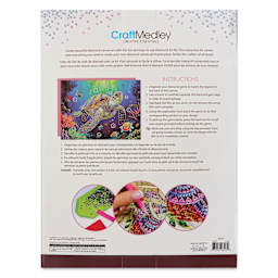 Craft Medley Diamond Painting Canvas Art Kit - Turtle - back of packaging