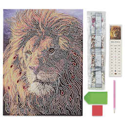 Craft Medley Diamond Painting Canvas Art Kit - Lion -  contents