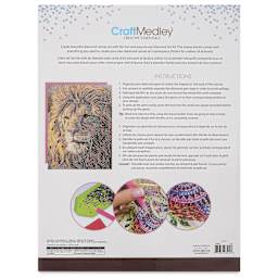 Craft Medley Diamond Painting Canvas Art Kit - Lion - back of packaging