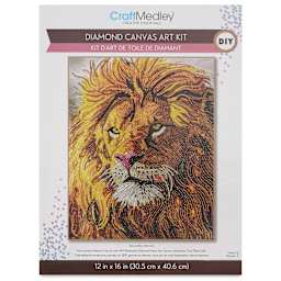 Craft Medley Diamond Painting Canvas Art Kit - Lion - front of packaging