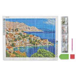 Craft Medley Diamond Painting Canvas Art Kit - The Adriatic - contents